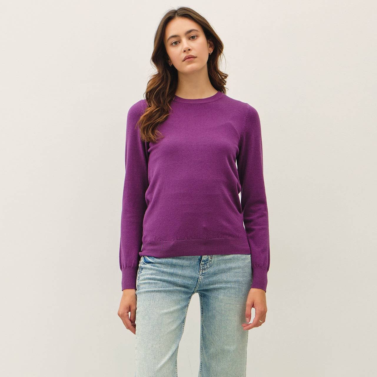 Soft Crew Neck Knit Sweater
