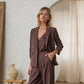 Eco-Friendly Recycled Poly Shirred Sleeve Blazer