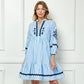 Striped Embroidered Dress