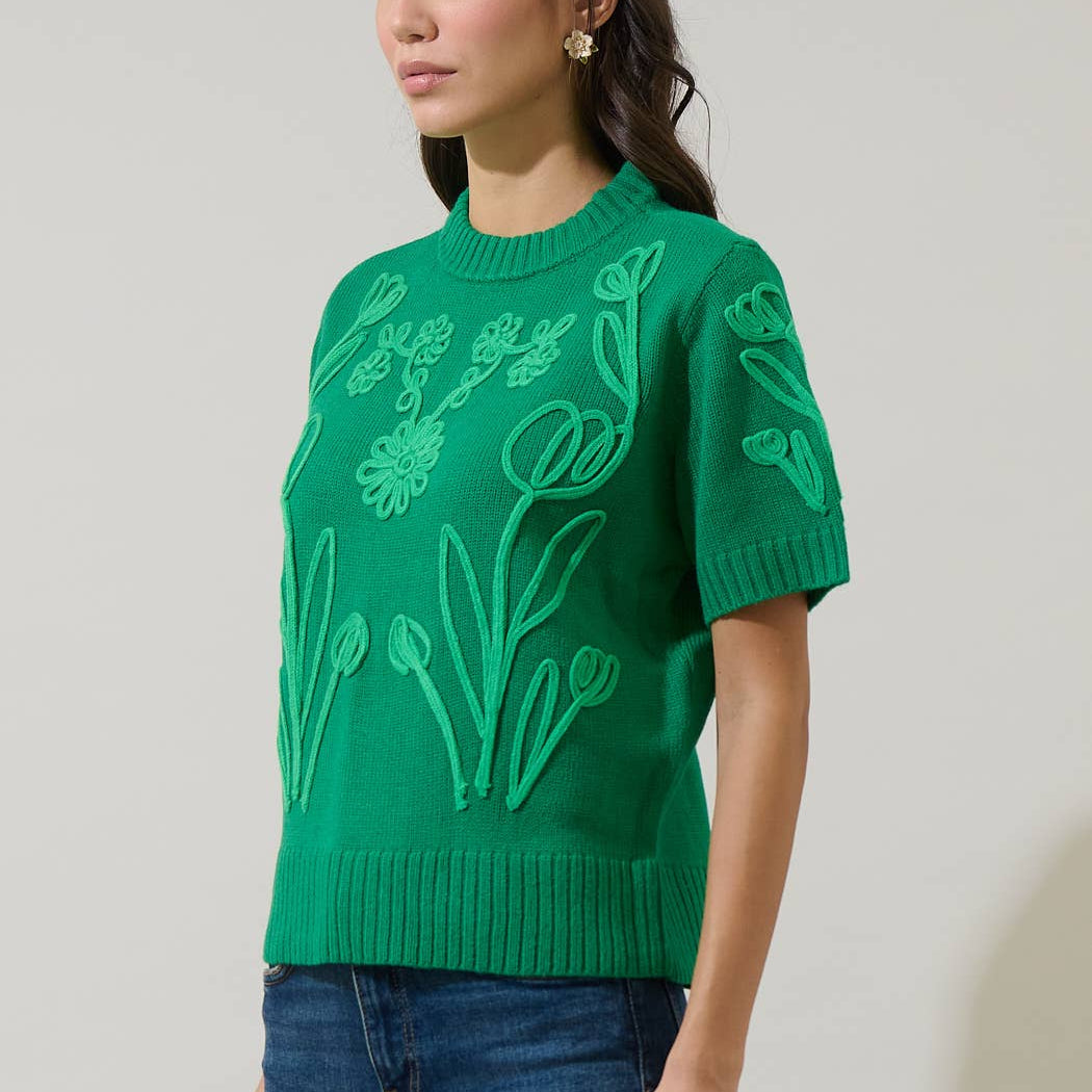 Winsley Floral Embroidered Sweater Top
