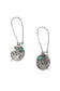 Silver Retro Blue Daisy Pendant Hoops