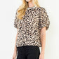 Flowy Puff Sleeve Animal Print Top