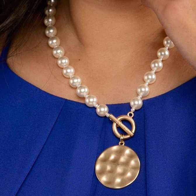 Pearl & Charm Collar Necklace