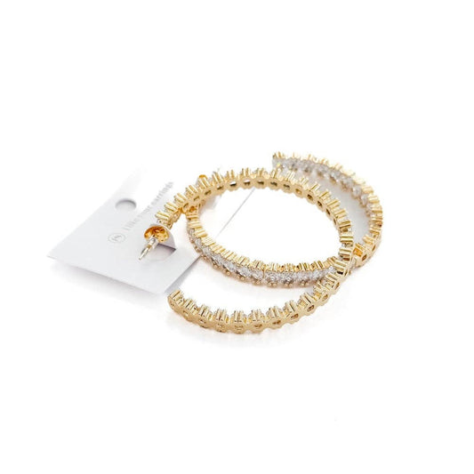 Bold and Beautiful Diamond Hoop Earrings - WATERPROOF