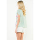 Embroidered Stripe V-Neck Top
