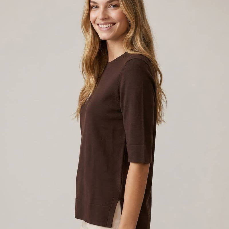 Short Sleeve Side Notch Top