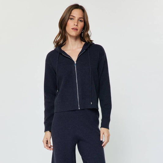 Cropped Knit Hoodie Zip-up
