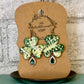 Gold/Green Shamrock Clay Earrings