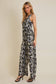 Surplice Floral Sleeveless Jumpsuit