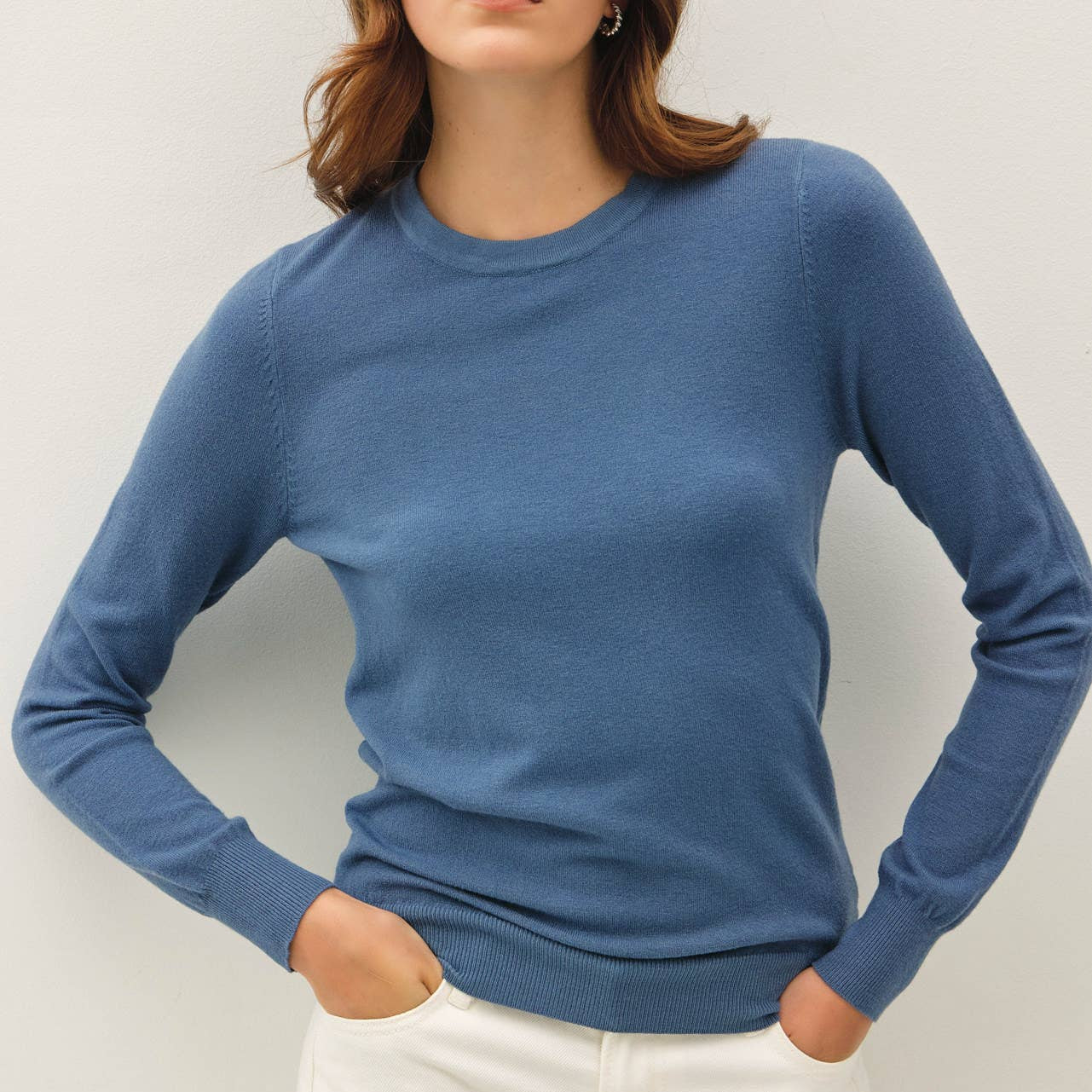 Soft Crew Neck Knit Sweater