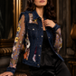 Denim Lace Jacket with Floral Embroidery