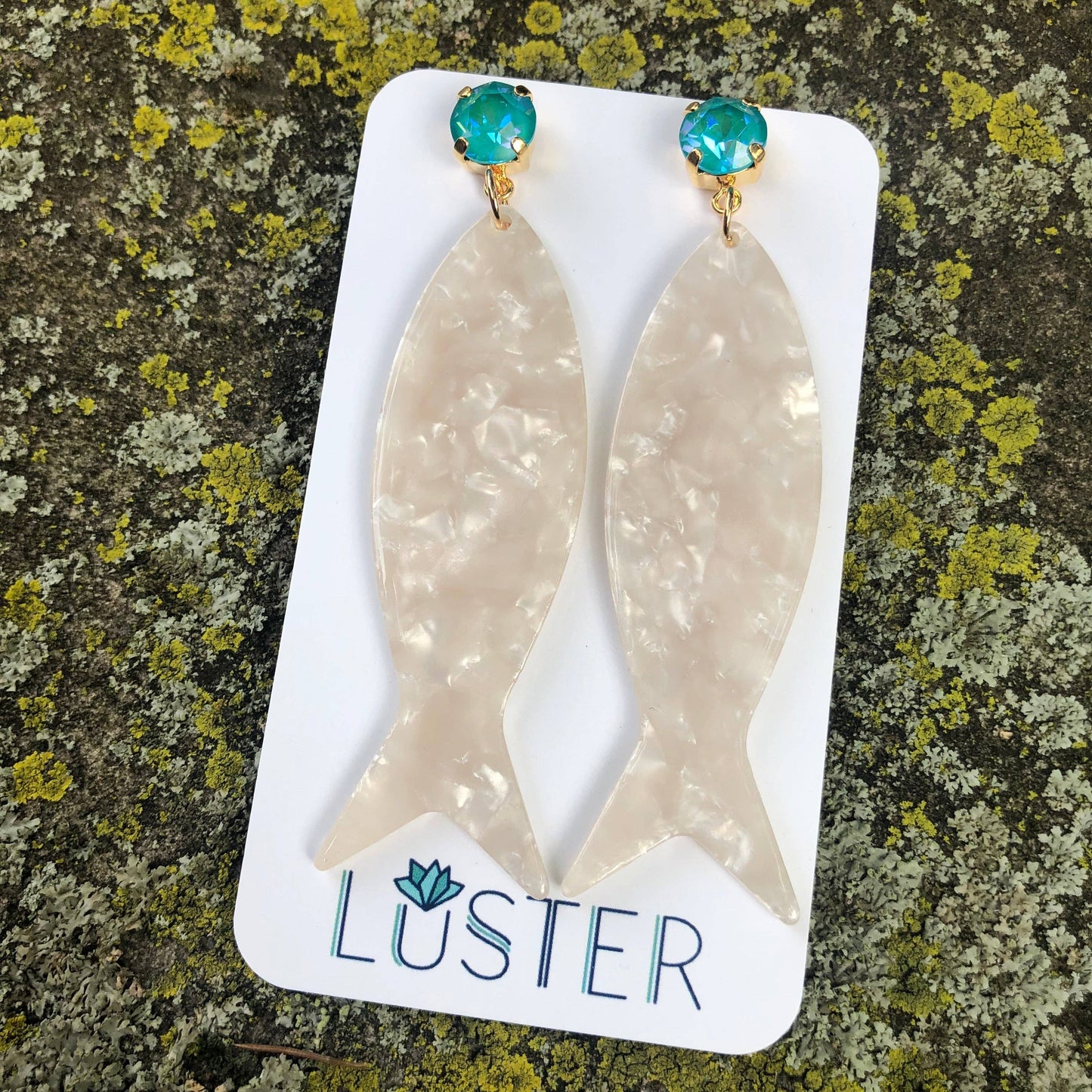 Happy Fish Acrylic Unique Statement Earrings