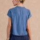Chambray Boxy Cropped Top