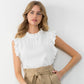 White Ruffle Sleeve Top