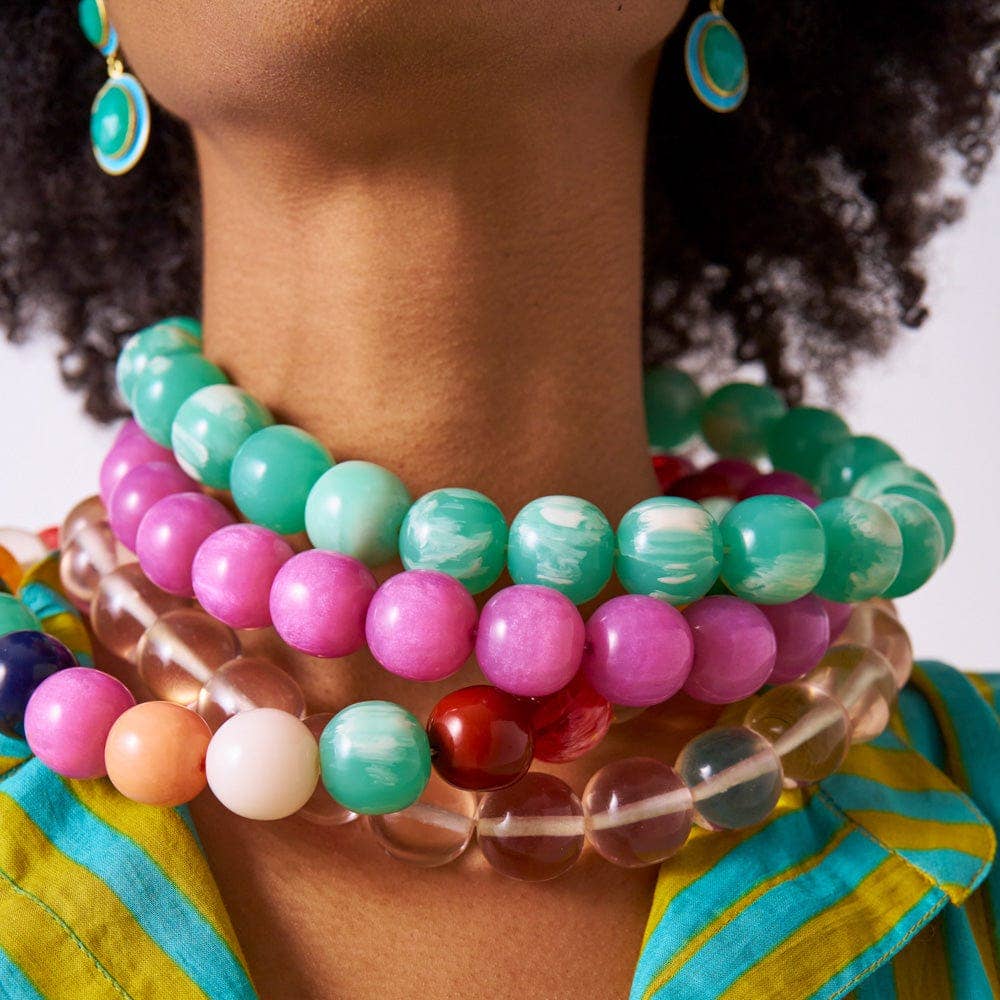 Iris Large Resin Bead Necklace Multi Wholesale