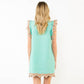 Flutter Sleeve Embroidery Detail Dress