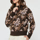 Pattern Jacquard Half Zip-up Sweater