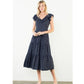 Flutter Sleeve Polka Dot Midi Dress