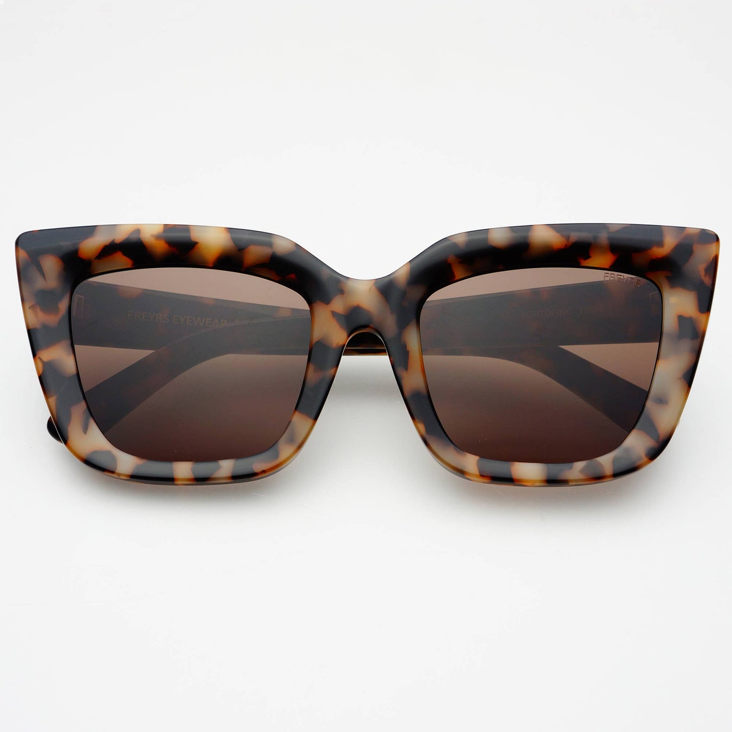 Portofino Acetate Oversized Cat Eye Sunglasses: Milky Tortoise
