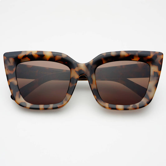 Portofino Acetate Oversized Cat Eye Sunglasses: Milky Tortoise