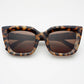 Portofino Acetate Oversized Cat Eye Sunglasses: Milky Tortoise