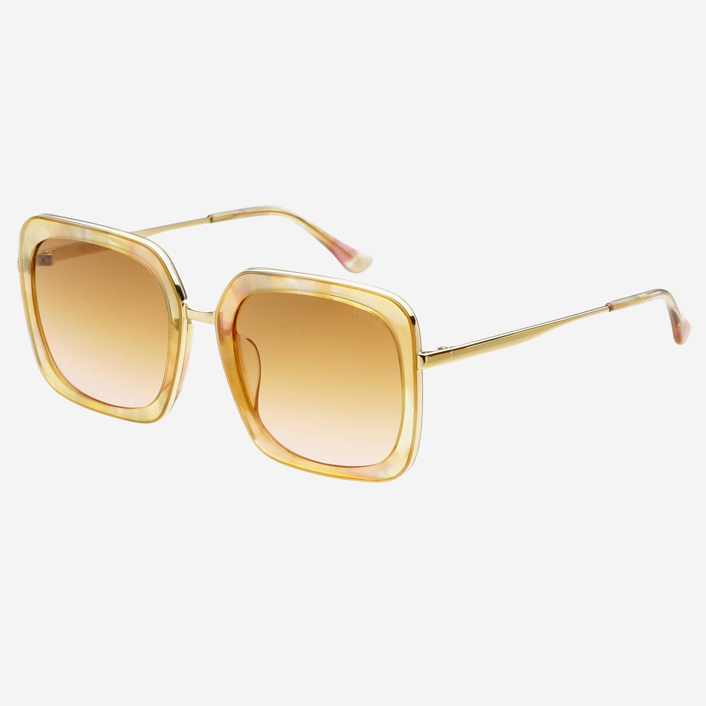 Lulu Acetate Womens Square Sunglasses  : Yellow Pearl