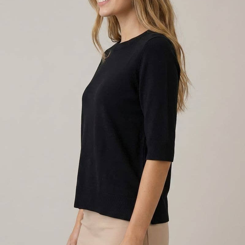 Short Sleeve Side Notch Top