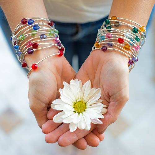 8mm Rose Swarovski Crystal Blessing Bracelet - October