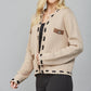 Webbing Ribbon Trimmed Open Cardigan