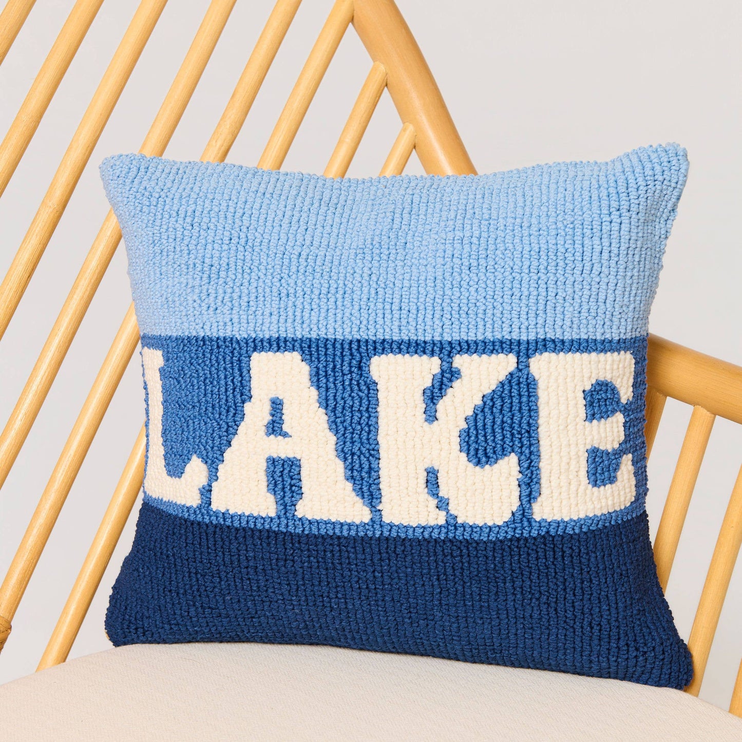 Blue "LAKE" Pillow