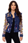 Denim Lace Jacket with Floral Embroidery