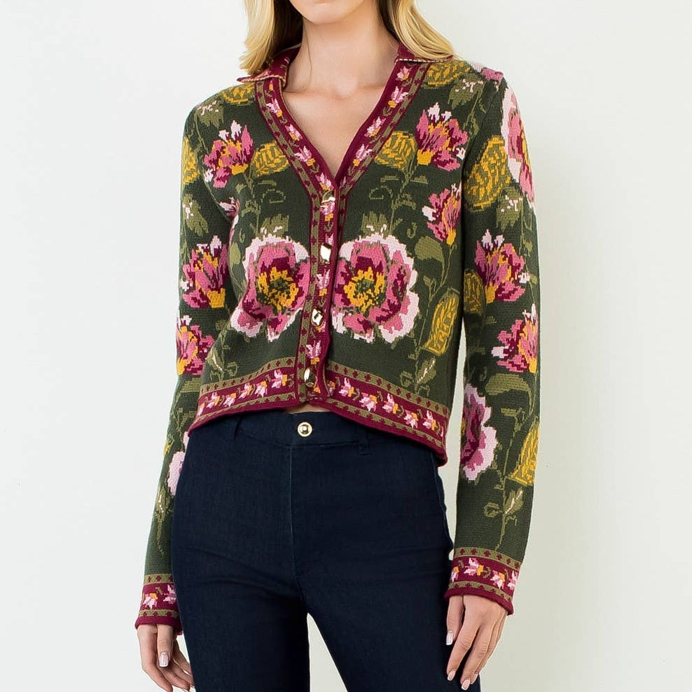 Floral Button Cardigan