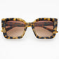 Coco Acetate Womens Square Sunglasses : Milky Tortoise