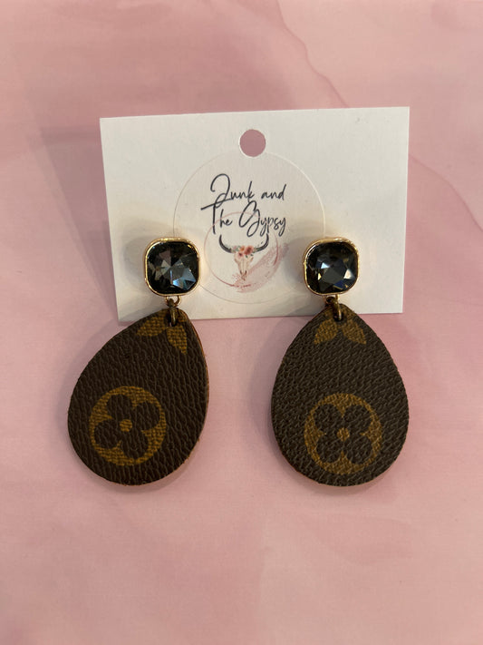 LV Teardrop Upcycled Earring