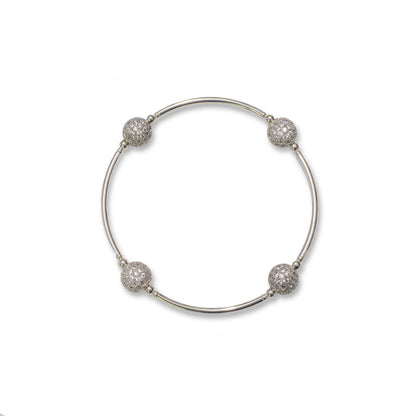 8mm Crystal Pave Blessing Bracelet in Sterling Silver