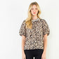 Flowy Puff Sleeve Animal Print Top
