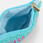 You Cant Afford Me Teal Beaded Coin Purse