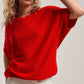 Relaxed Dolman Sleeve Knit Sweater Top