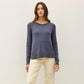 Rolled Edge Raglan Sweater