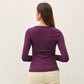 Modal Ribbed Boat Neck Shirred Waist Top
