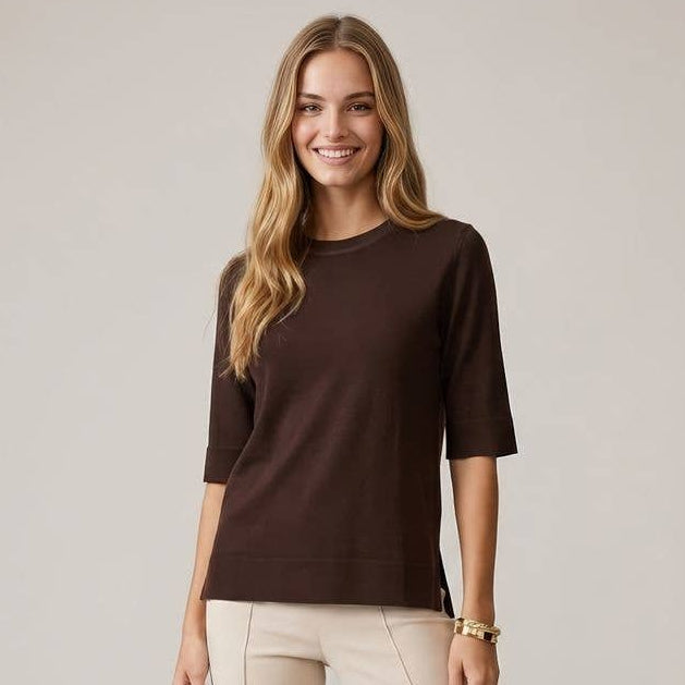 Short Sleeve Side Notch Top
