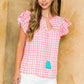 Pattern Flutter Sleeve Top