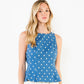 Polka Dot Boat Neck Panel Top