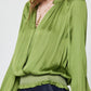 Surplice V-Neck Blouson Blouse