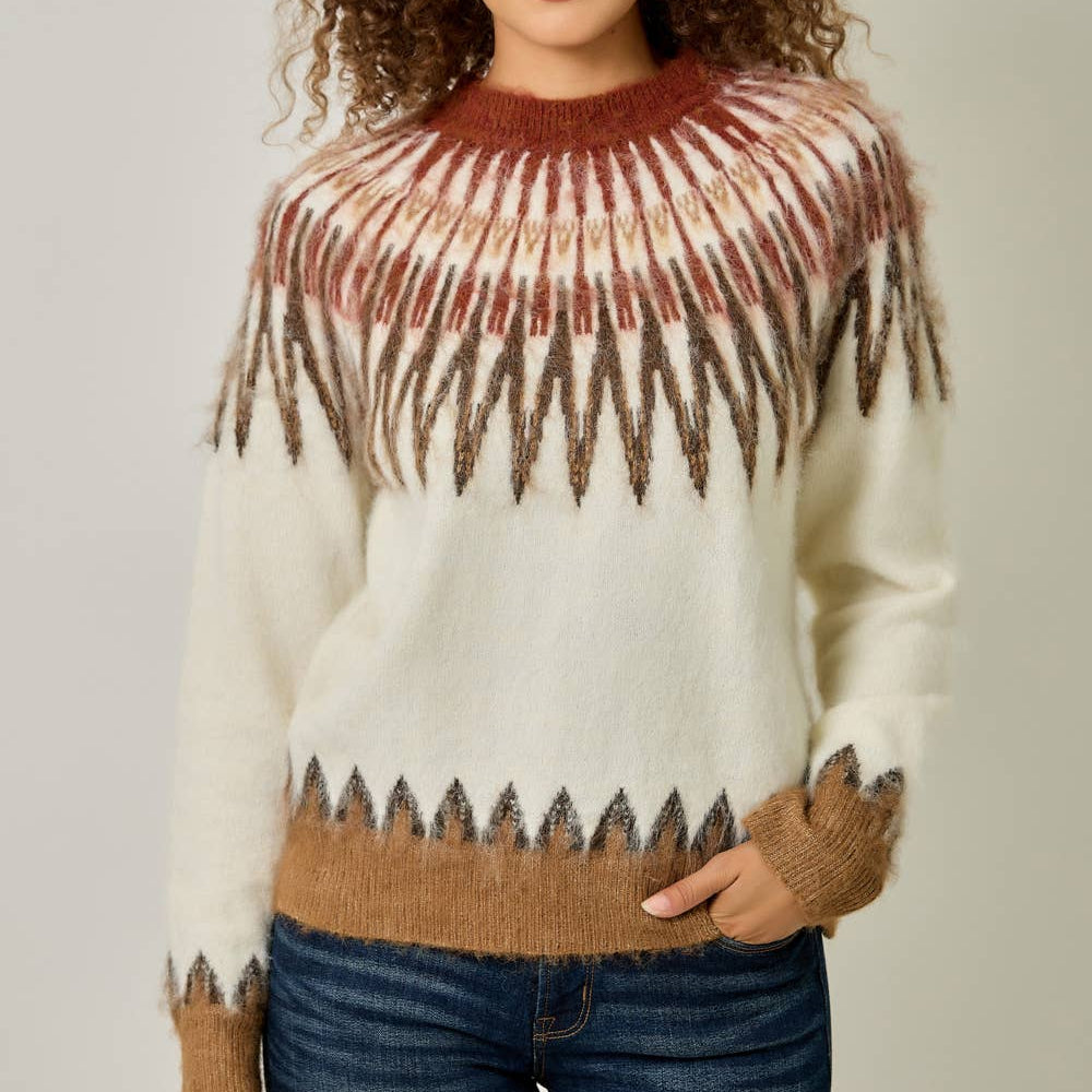 Fuzzy Fair Isle Sweater