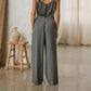 Eco-Friendly Recycled Poly Pleated Wide Leg Pants