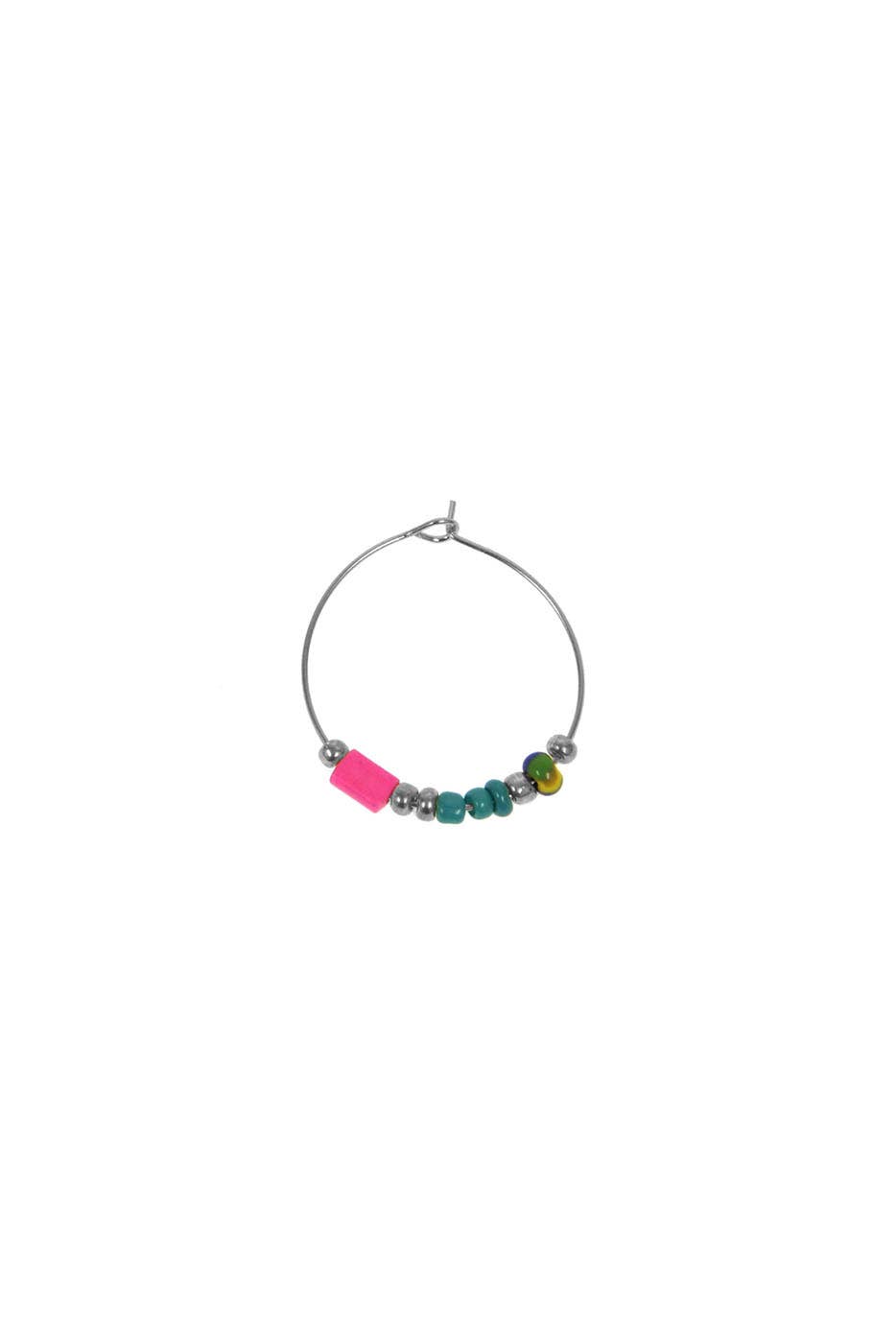 Multi Bead Hoop Earring