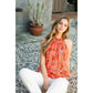 Halter Floral Metallic Stripe Top