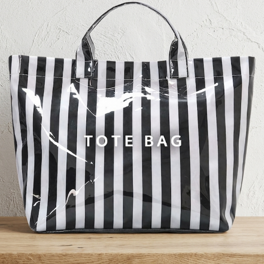 Black and White Striped TOTE BAG