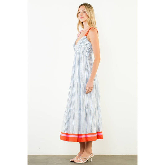 Thin Strap Striped Pattern Dress